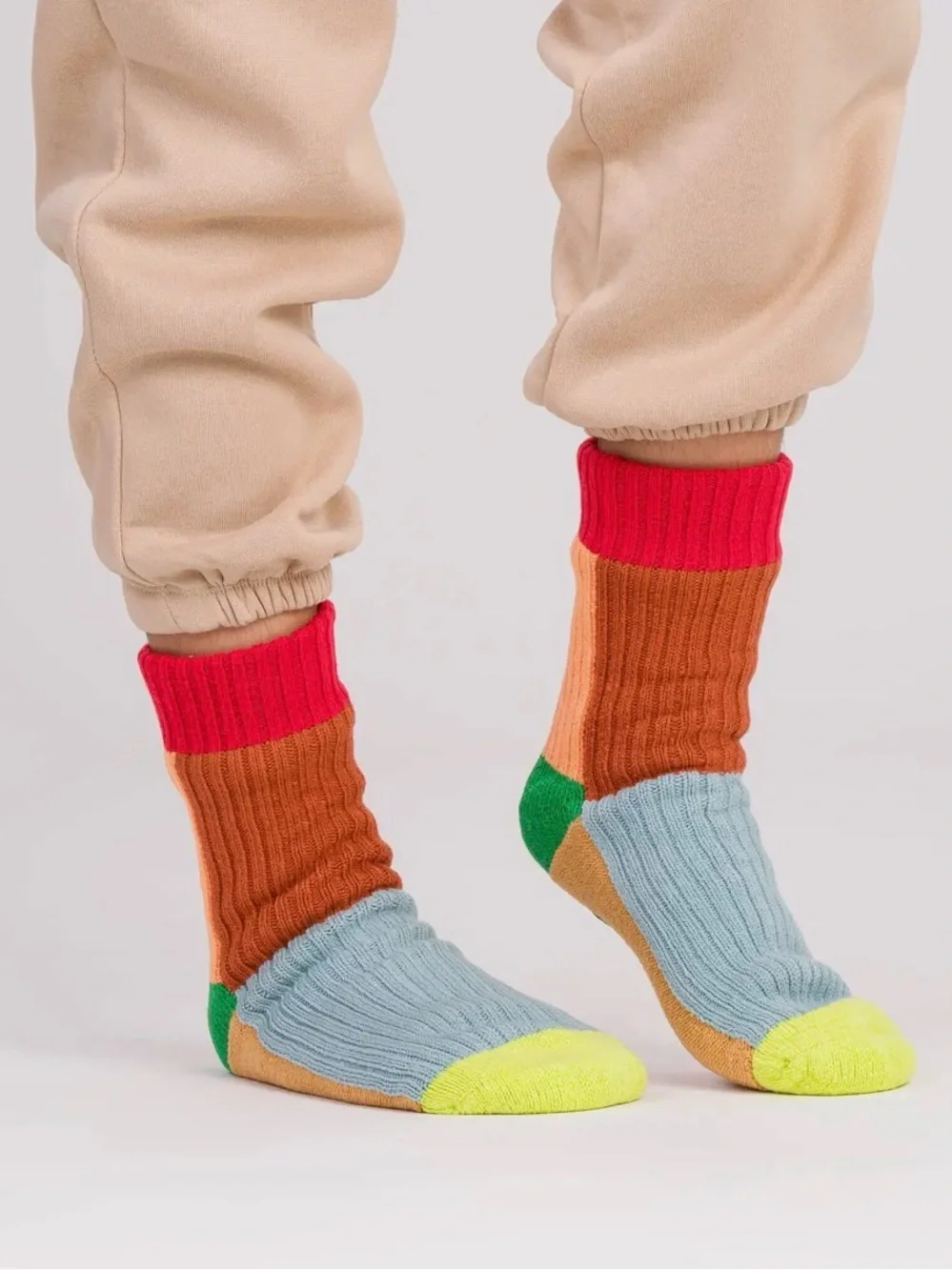 Men's Multicolor Block Crew Socks - House Socks